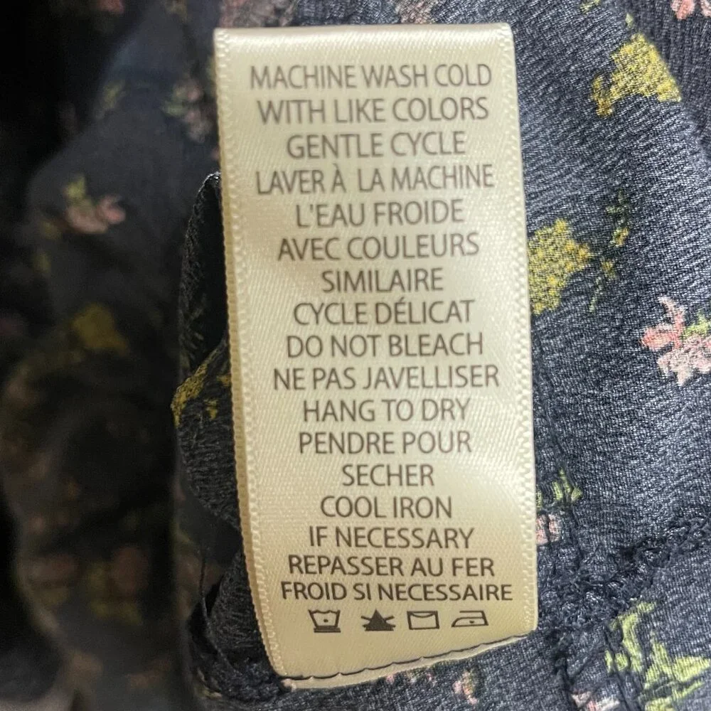 NWT Women's Large MAX STUDIO Navy Floral V-neck Empire Waist Tiered Midi Dress - Picture 15 of 16